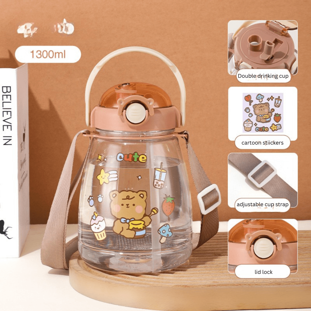 Internet celebrity big belly cup large capacity children's plastic water cup summer portable kettle student straw cup portable kettle customization