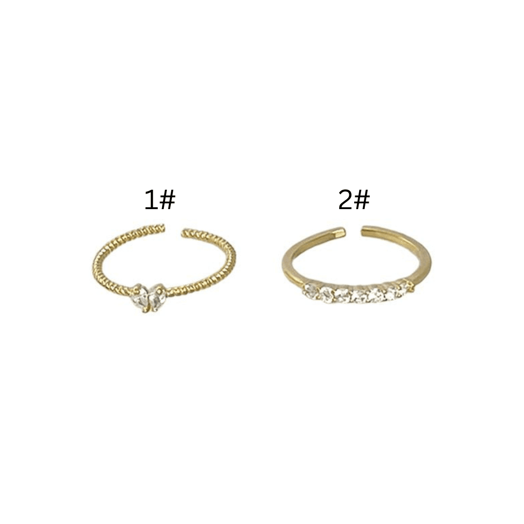 Exquisite Zircon Heart Ring Set – Light Luxury Couple Rings for Women
