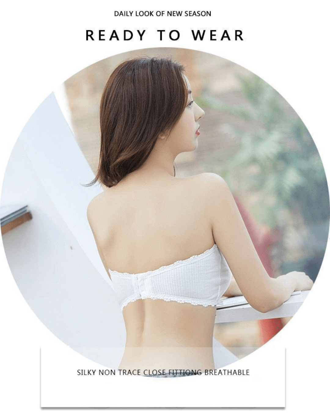Invisible Strapless Wireless Bandeau Bra Minimizer