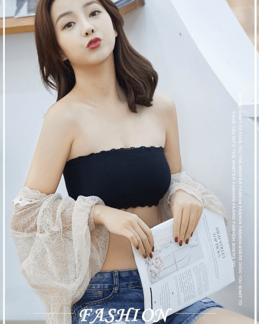 Invisible Strapless Wireless Bandeau Bra Minimizer