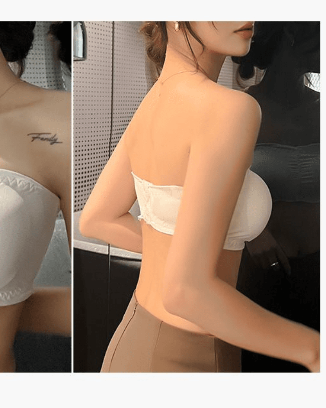 Ice Silk Strapless Seamless Bandeau Bra for Women