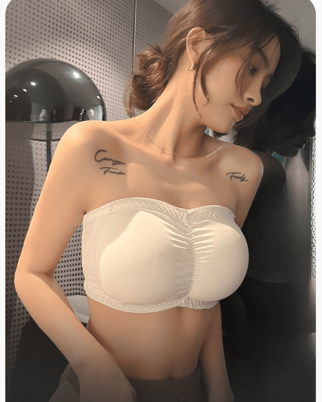 Ice Silk Strapless Seamless Bandeau Bra for Women