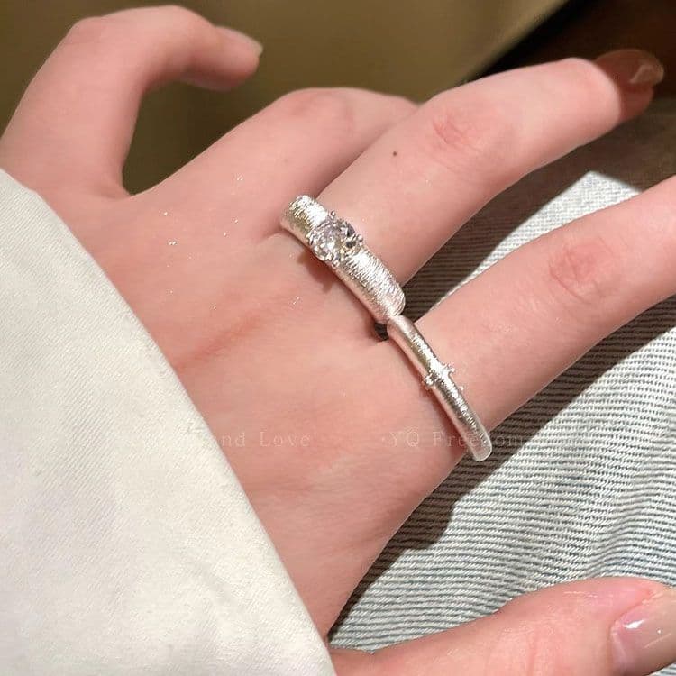 Chinese Style Brushed Open Ring – Luxury Adjustable Couple Ring