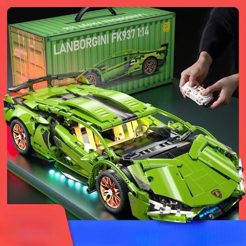 1:14 Lamborghini RC Sports Car Building Blocks – Educational Toy for Boys