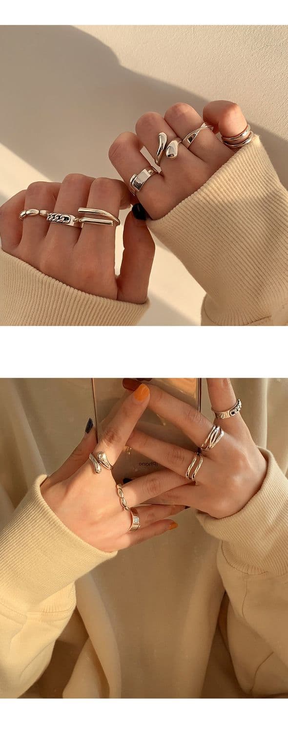 925 Sterling Silver Minimalist Combination Ring – Luxury Index Ring