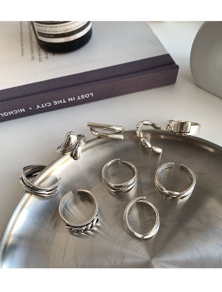 925 Sterling Silver Minimalist Combination Ring – Luxury Index Ring