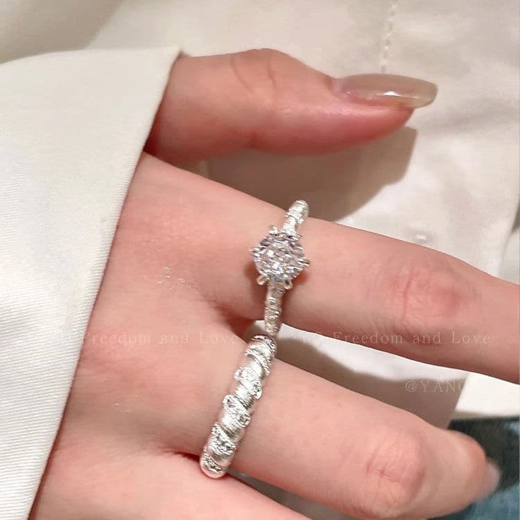 Chinese Style Brushed Open Ring – Luxury Adjustable Couple Ring