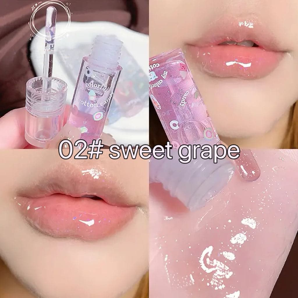 Cappuvini Dudu lip oil, transparent , moisturizingand hydrating lip gloss, fine shimmer, layered glass lip
