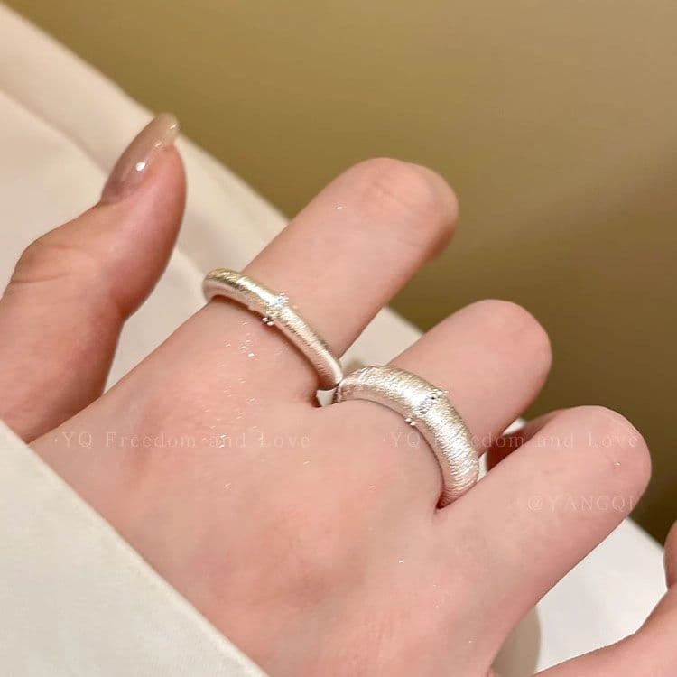 Chinese Style Brushed Open Ring – Luxury Adjustable Couple Ring