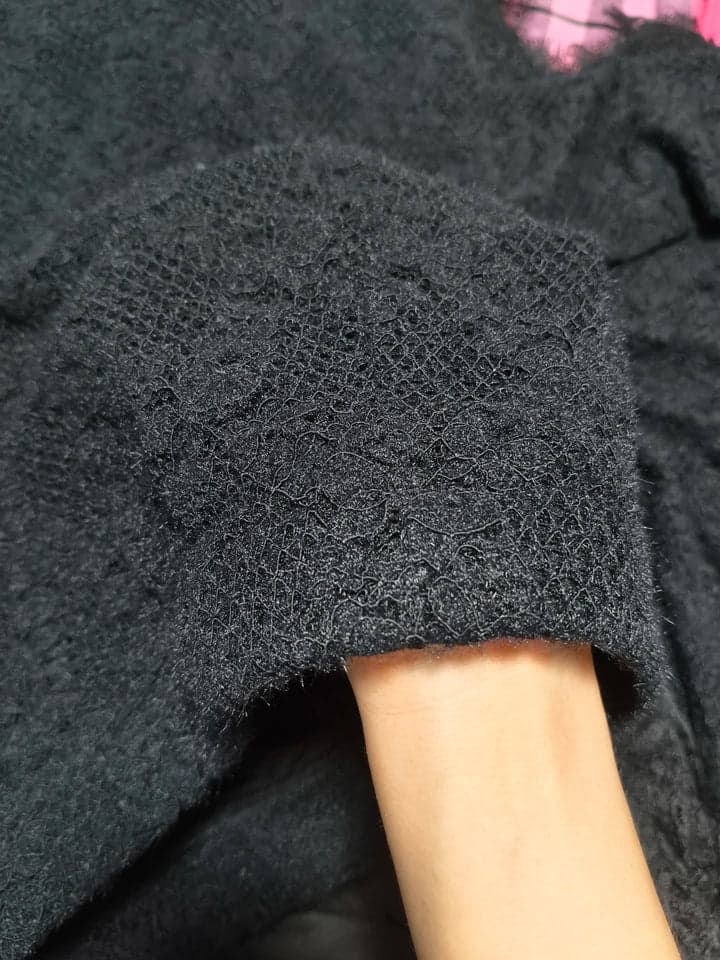French Black Knit Dress Set for Women – Elegant Outfit for Petite Fit