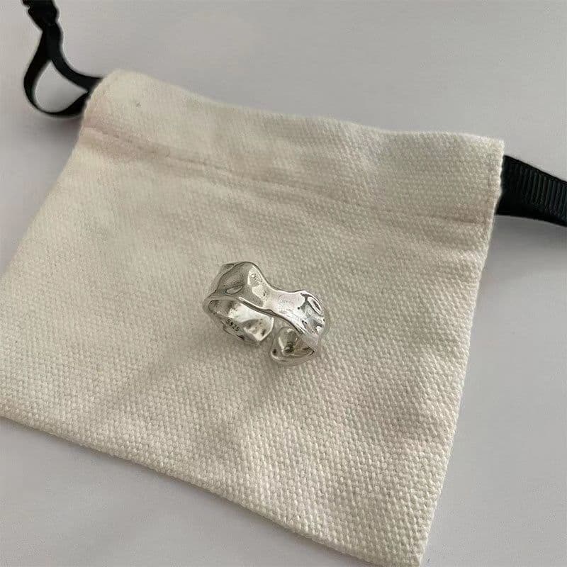 Irregular Vintage Block Ring – Distressed Minimalist INS Style Statement Ring