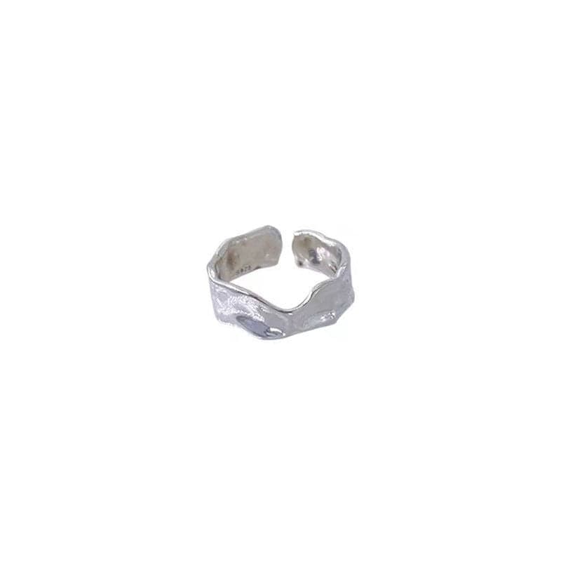 Irregular Vintage Block Ring – Distressed Minimalist INS Style Statement Ring
