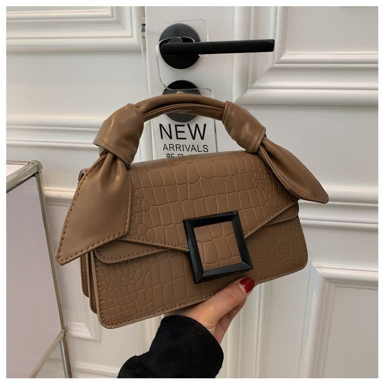 Stone Texture Top-Handle Crossbody Bag for Women