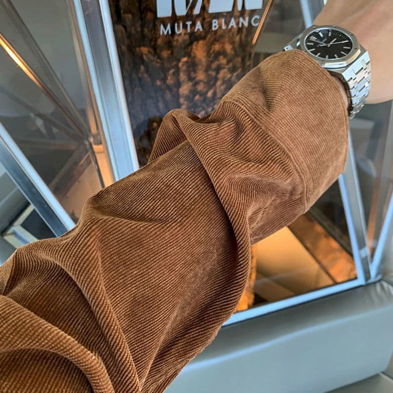Men’s Corduroy Long Sleeve Oversized Casual Shirt Jacket