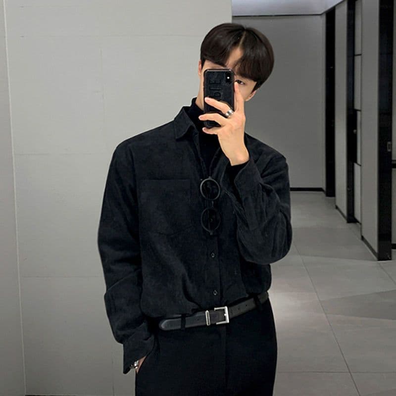 Men’s Corduroy Long Sleeve Oversized Casual Shirt Jacket