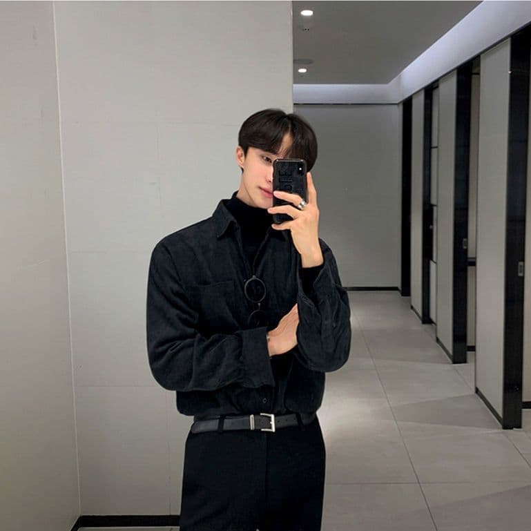Men’s Corduroy Long Sleeve Oversized Casual Shirt Jacket