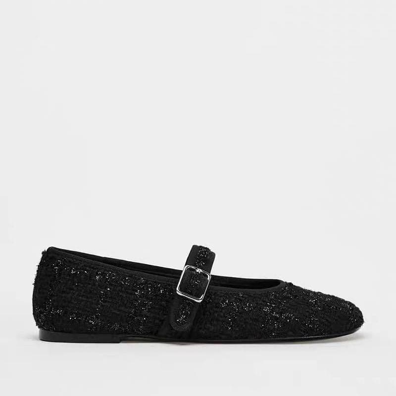 Round Toe Buckle Strap Ballet Flats Women Mary Jane Shoes
