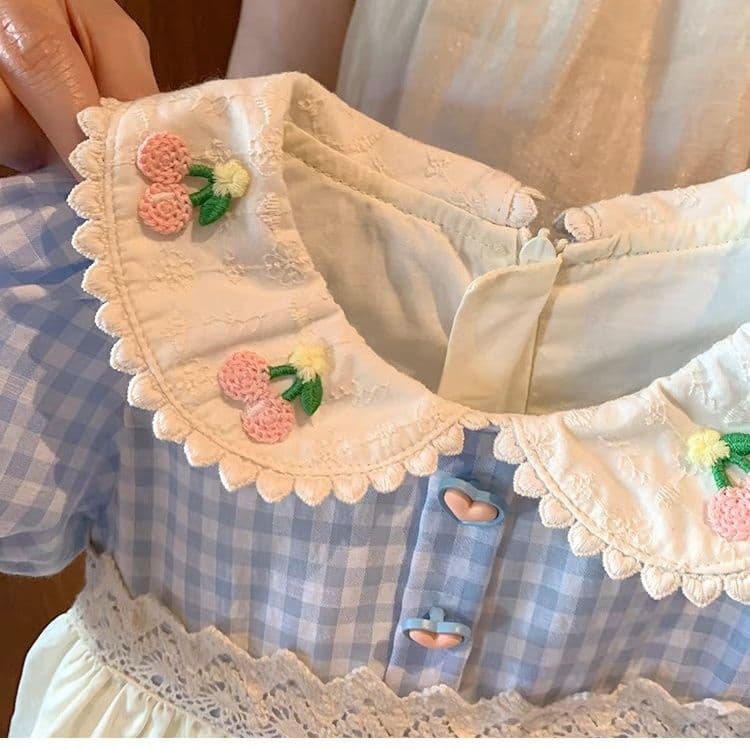 Sweet Puff Sleeve Peter Pan Collar Dress