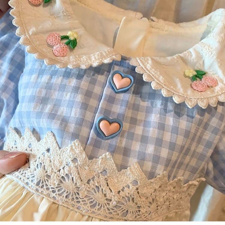 Sweet Puff Sleeve Peter Pan Collar Dress