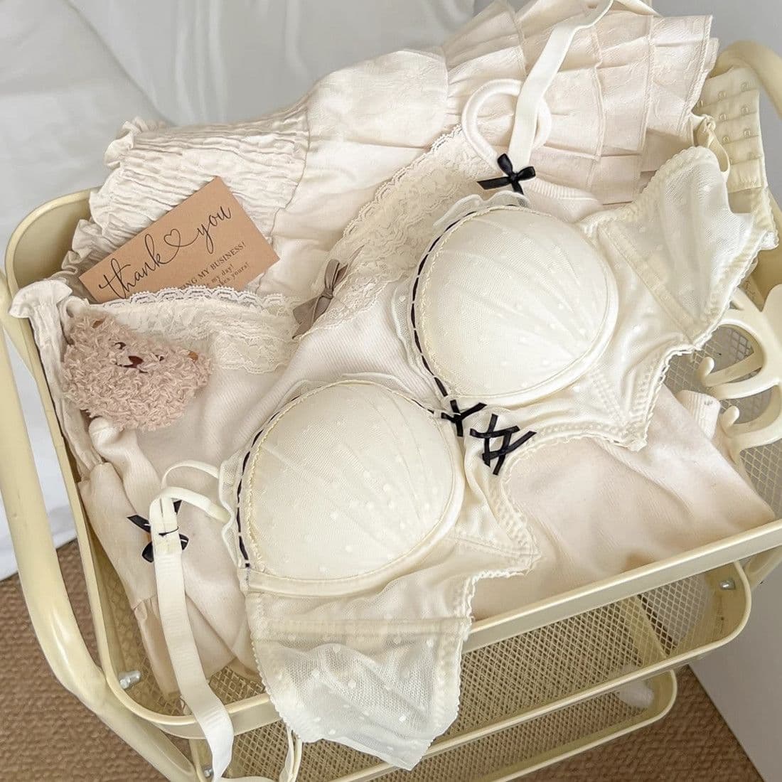 Lucky Red Lace Push-Up Bridal Lingerie Set – Small Bust Support Bra and Panty