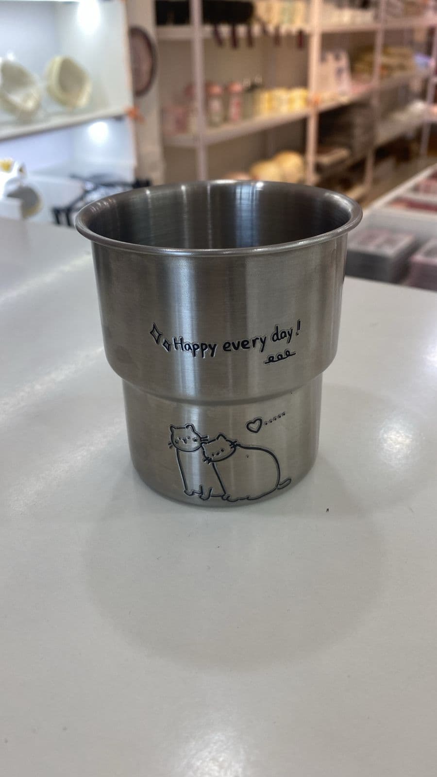 Cute Cat Doodle Stainless Steel Portable Travel Cup