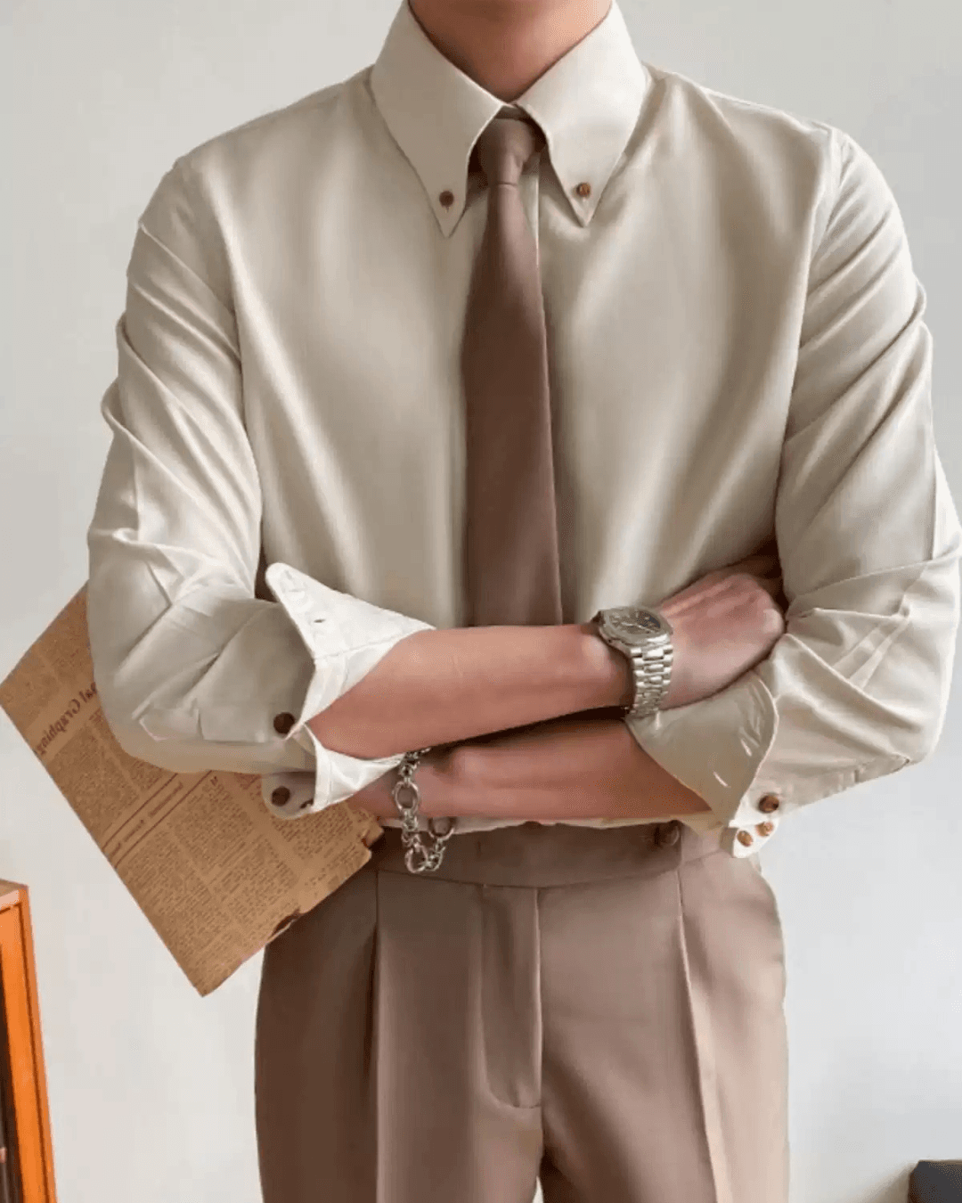Men’s Luxury Slim Fit Sharp-Collar Dress Shirt