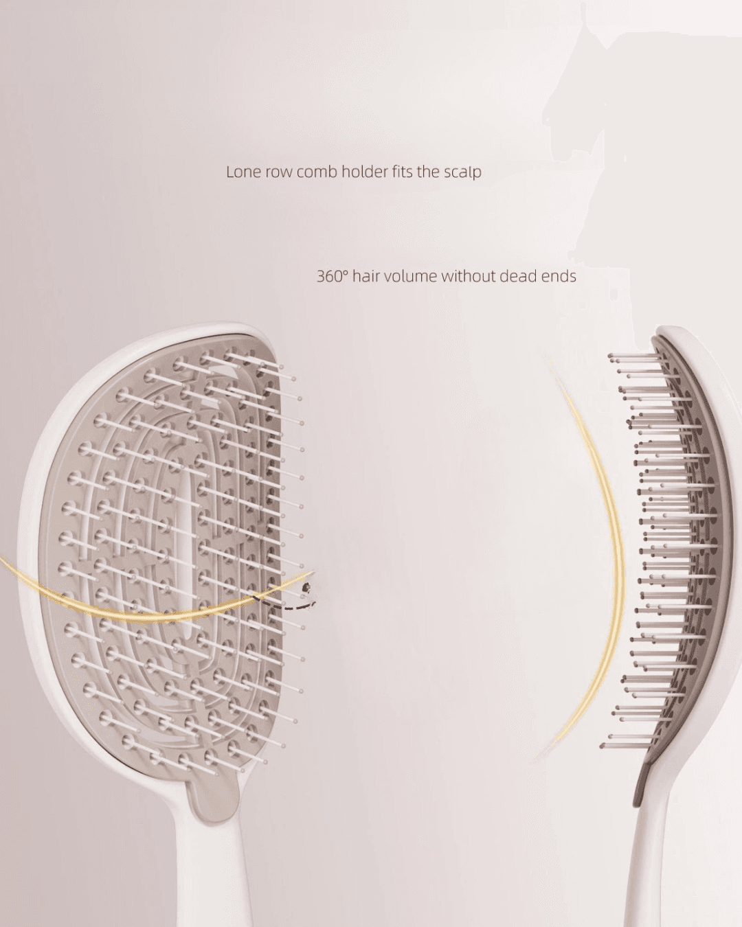 Curved Volume Lift Comb with Massage Cushion for Long and Curly Hair