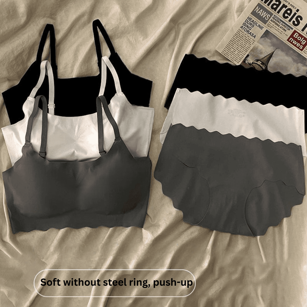 Seamless Sports Bra Set for Girls – No Steel Ring, Wireless Training Bra for Teens