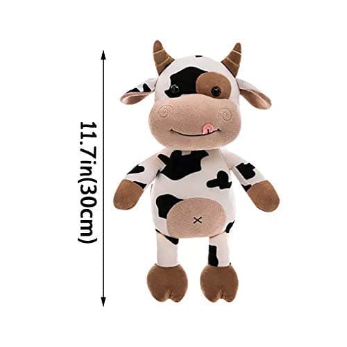 Cute Sitting Milk Cow Plush Toy – Ultra-Soft Cartoon Cattle Stuffed Animal for Kids