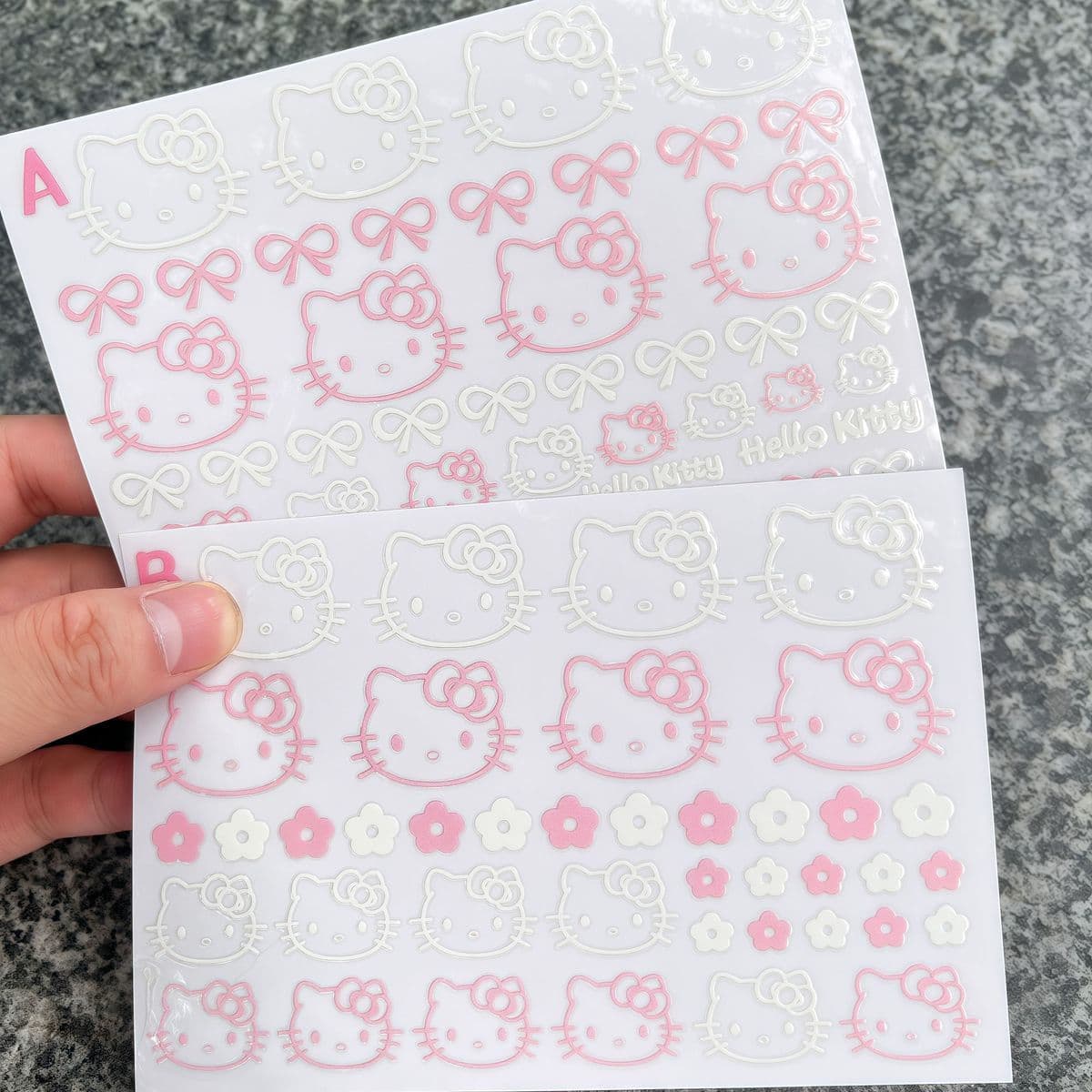 Hello Kitty Line Art Waterproof Crystal Transfer Stickers for Phone Case, Cup & Accessories