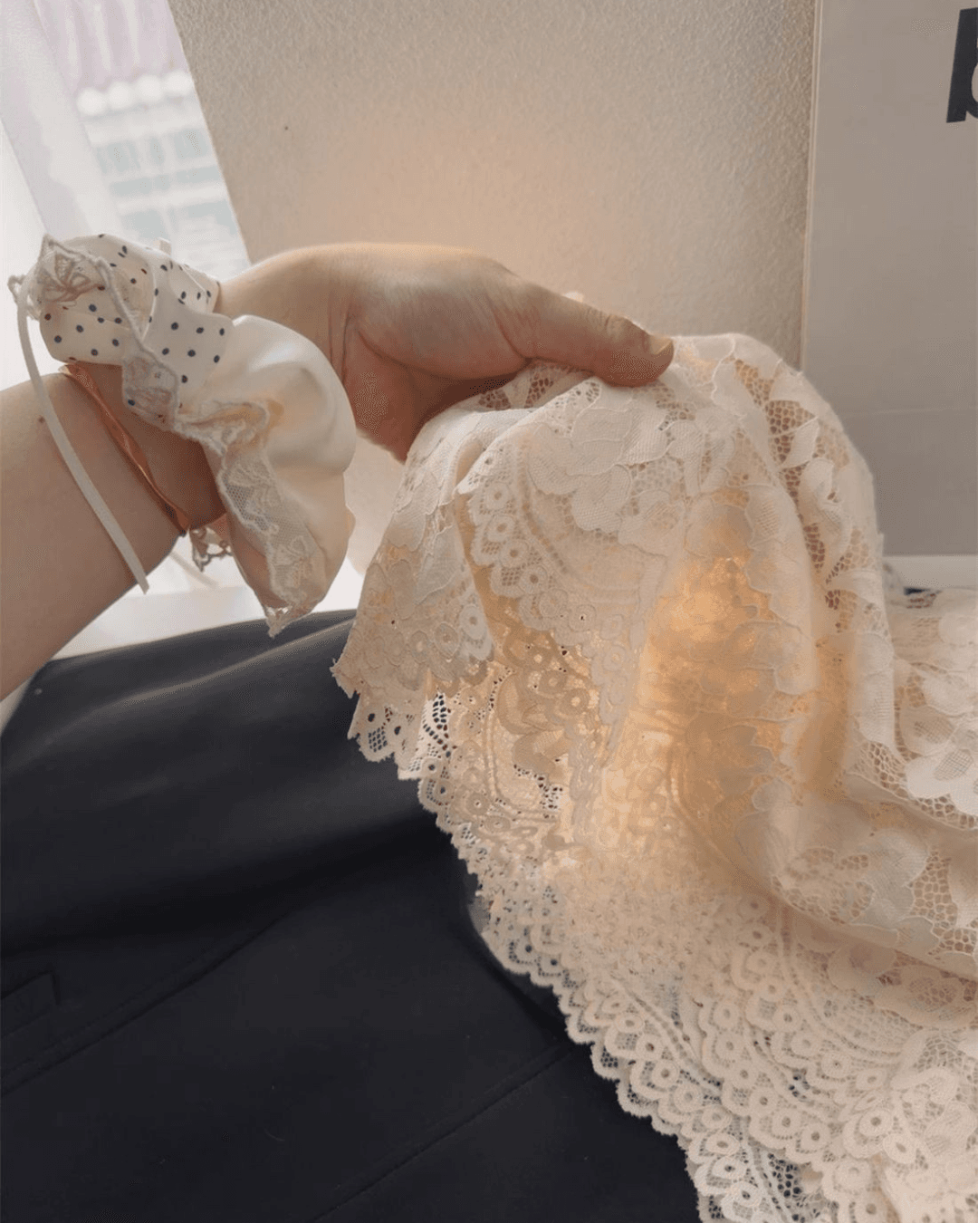 French Lace Padded Camisole Crop Top for Women