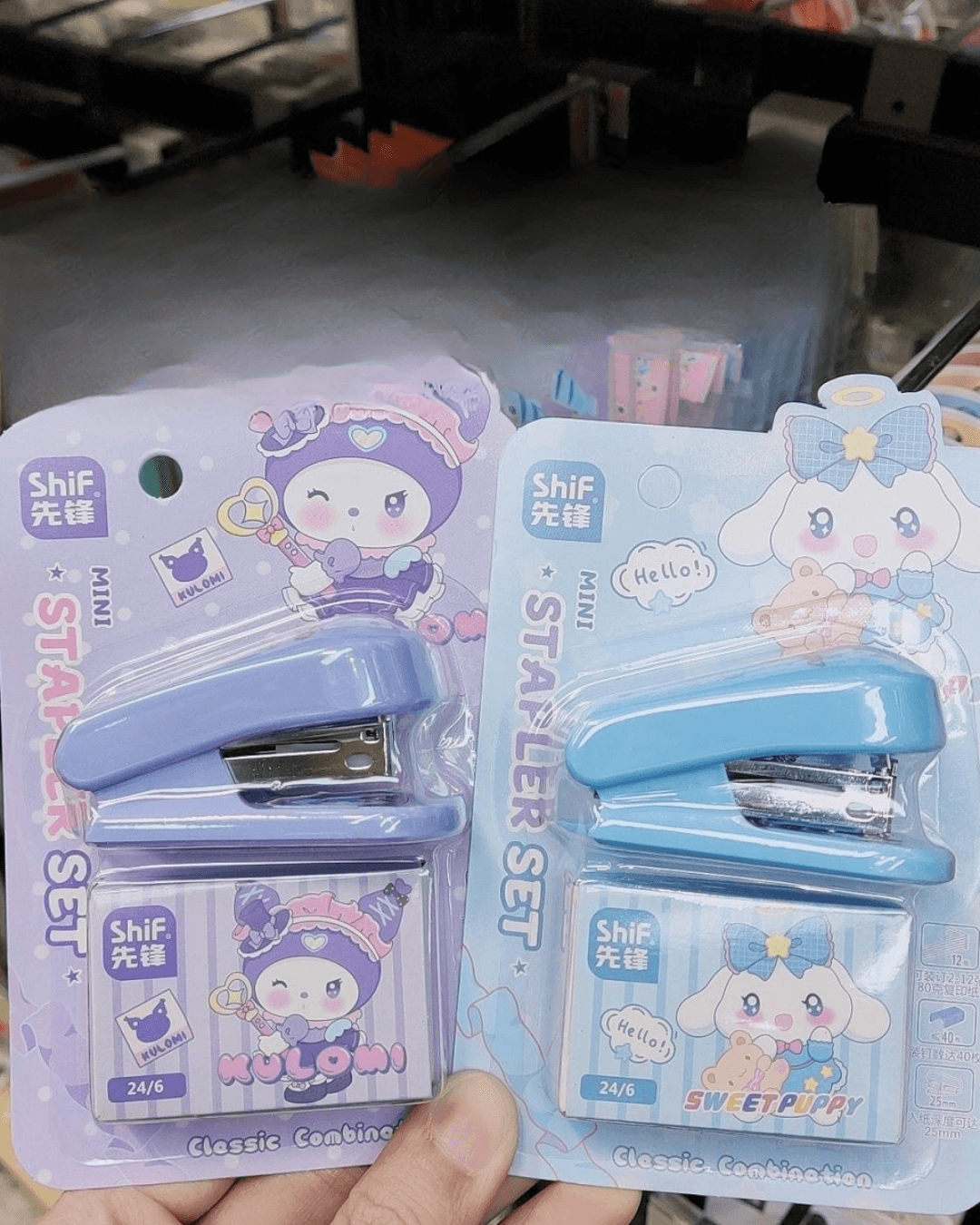 10pcs Mini Cartoon Stapler Set Portable Small Staplers