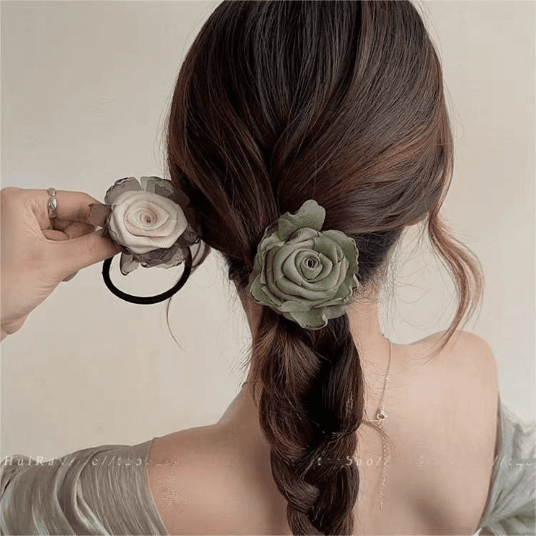 Dried Rose Hair Tie – Handmade Floral Hair Accessory