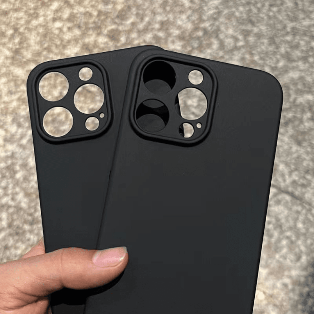 Minimalist Black Anti-Slip Phone Case – Full Protective Shockproof Cover