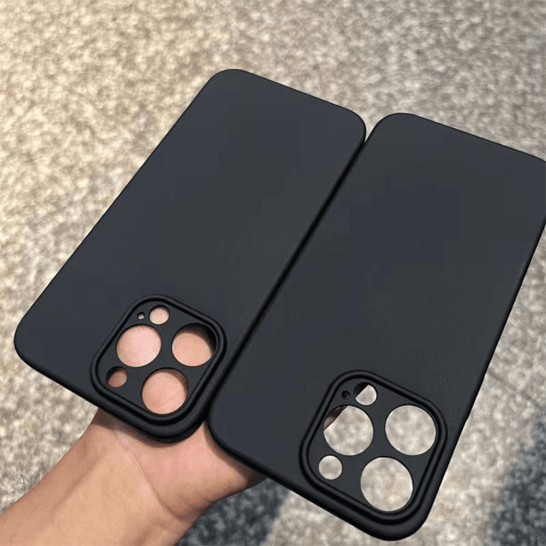 Minimalist Black Anti-Slip Phone Case – Full Protective Shockproof Cover