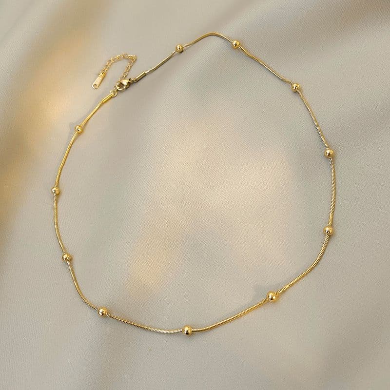 Minimal Titanium Steel Chain Choker Necklace for Women