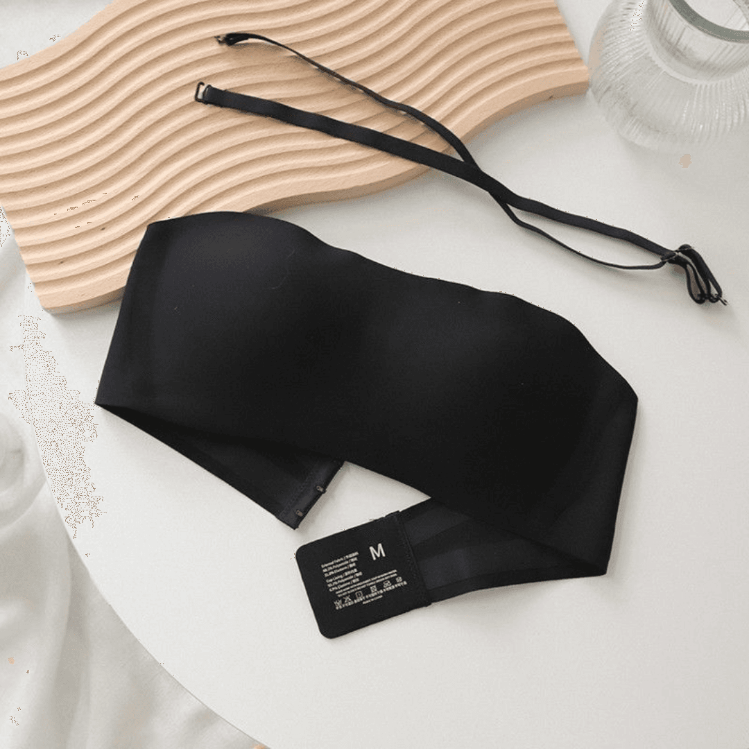 Strapless Tube Top Bra for Women – Thin, Non-Slip, Invisible Chest Wrap with Side Support