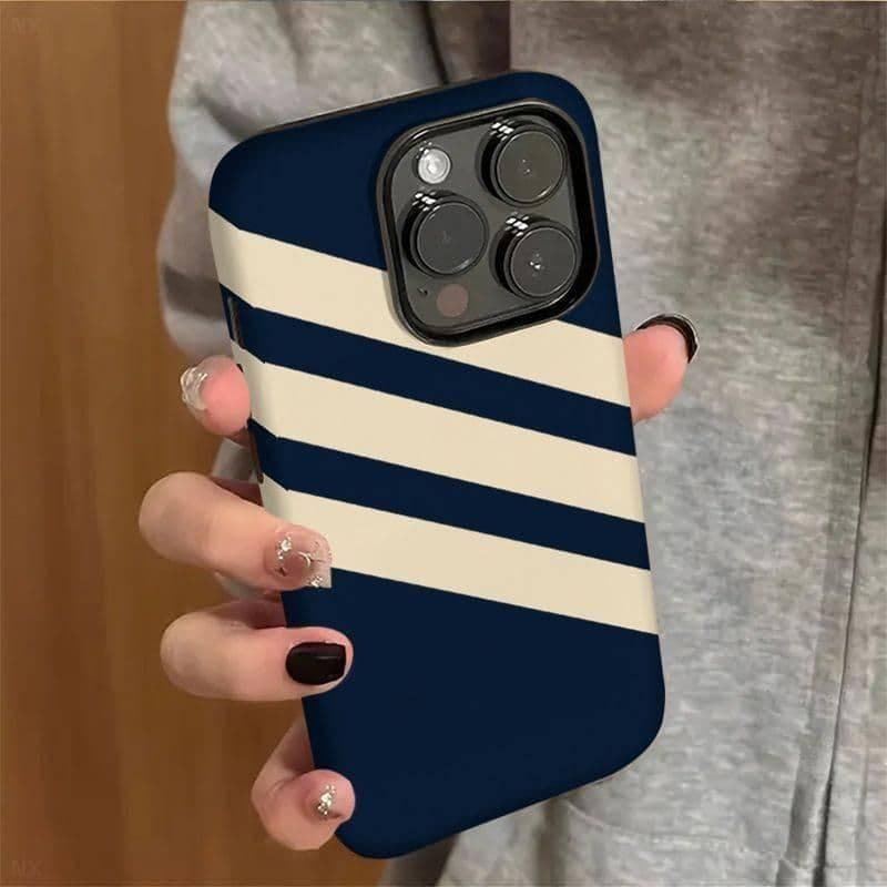 Minimal Striped Protective Phone Case for iPhone 17 Pro Max 16 15 Pro 14 13 12