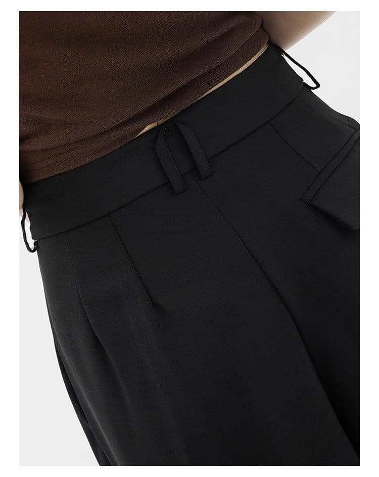 Women's Wide Leg Straight Trousers - High Waist Extra Long Dress Pants
