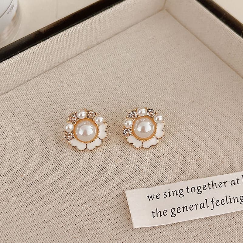 Simple and versatile pearl earrings new trendy Internet celebrity temperament earrings