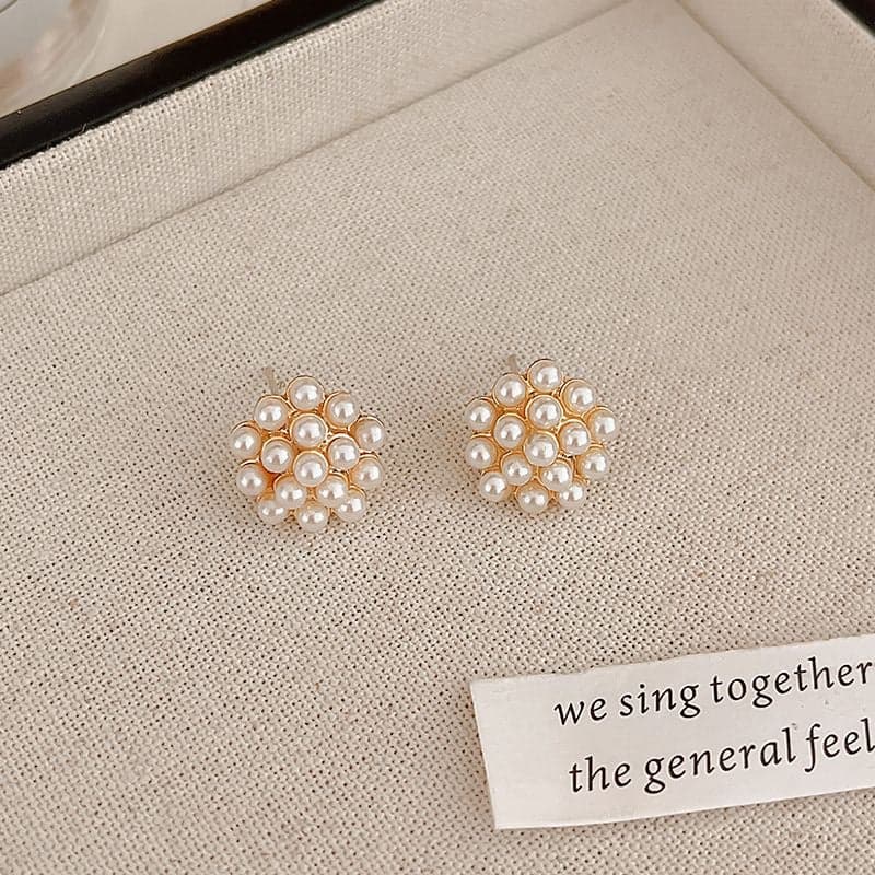 Simple and versatile pearl earrings new trendy Internet celebrity temperament earrings