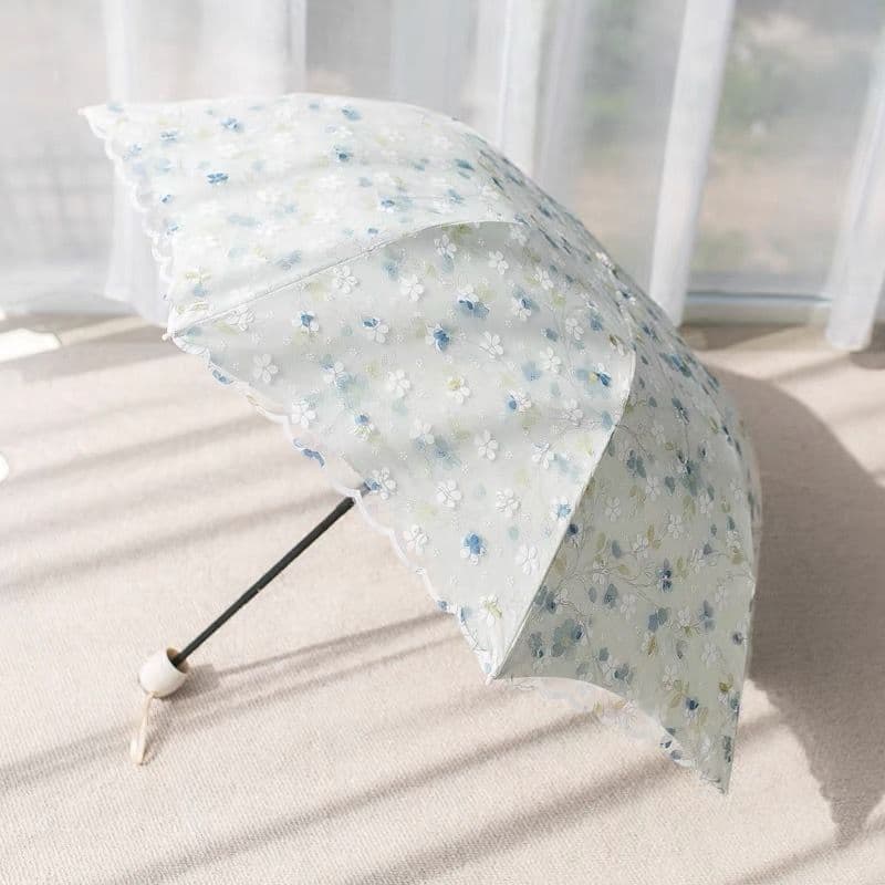 Double-Layer Lace Folding Umbrella for Women – UV Protection Sun and Rain Umbrella