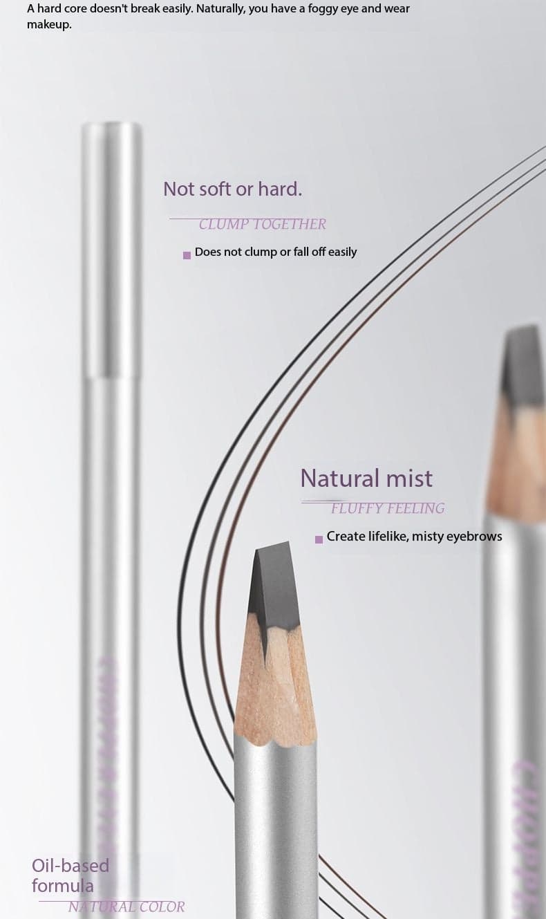 Waterproof Hard Tip Eyebrow Pencil for Natural Hair-Like Brows