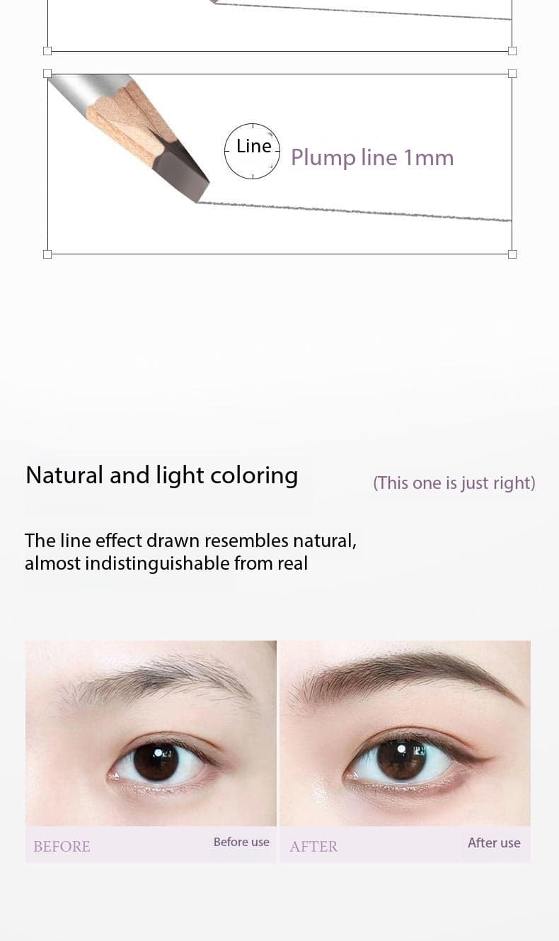 Waterproof Hard Tip Eyebrow Pencil for Natural Hair-Like Brows