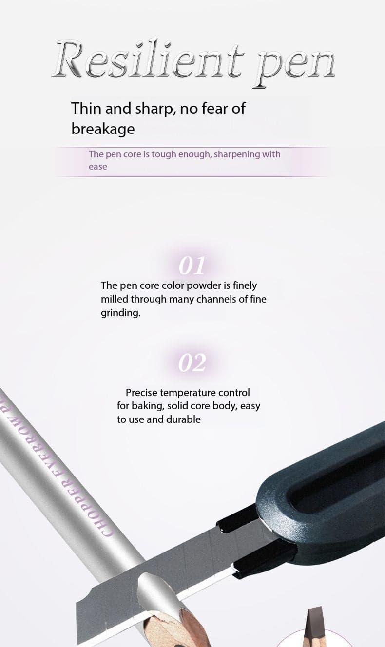 Waterproof Hard Tip Eyebrow Pencil for Natural Hair-Like Brows