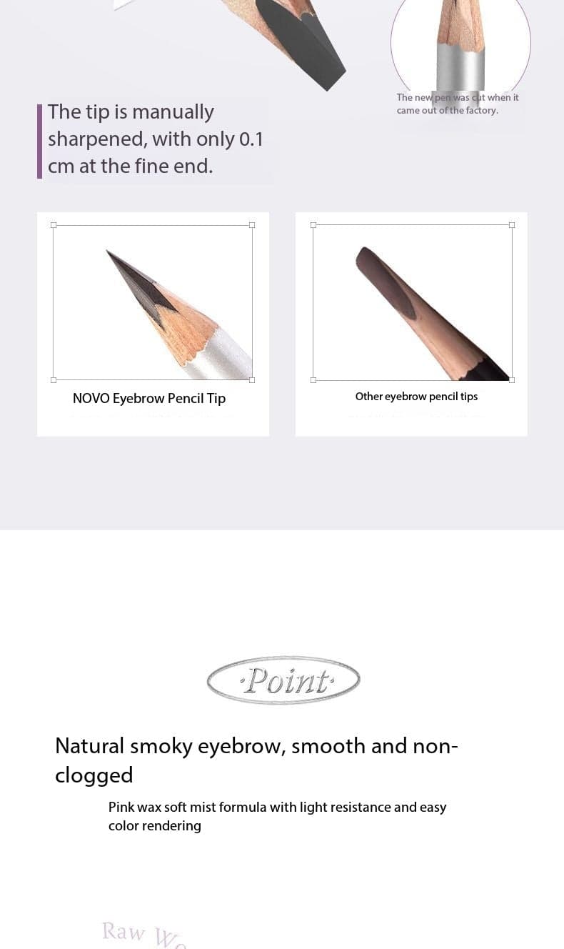 Waterproof Hard Tip Eyebrow Pencil for Natural Hair-Like Brows