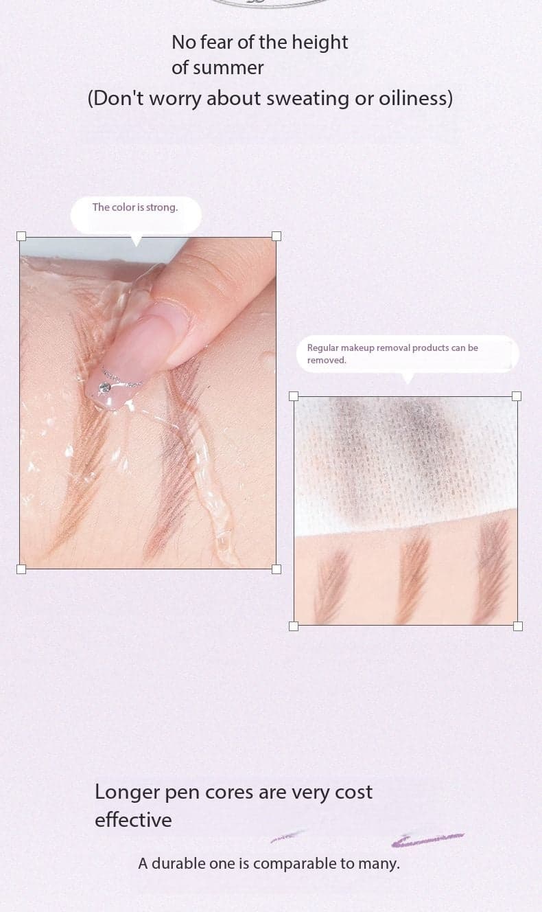 Waterproof Hard Tip Eyebrow Pencil for Natural Hair-Like Brows