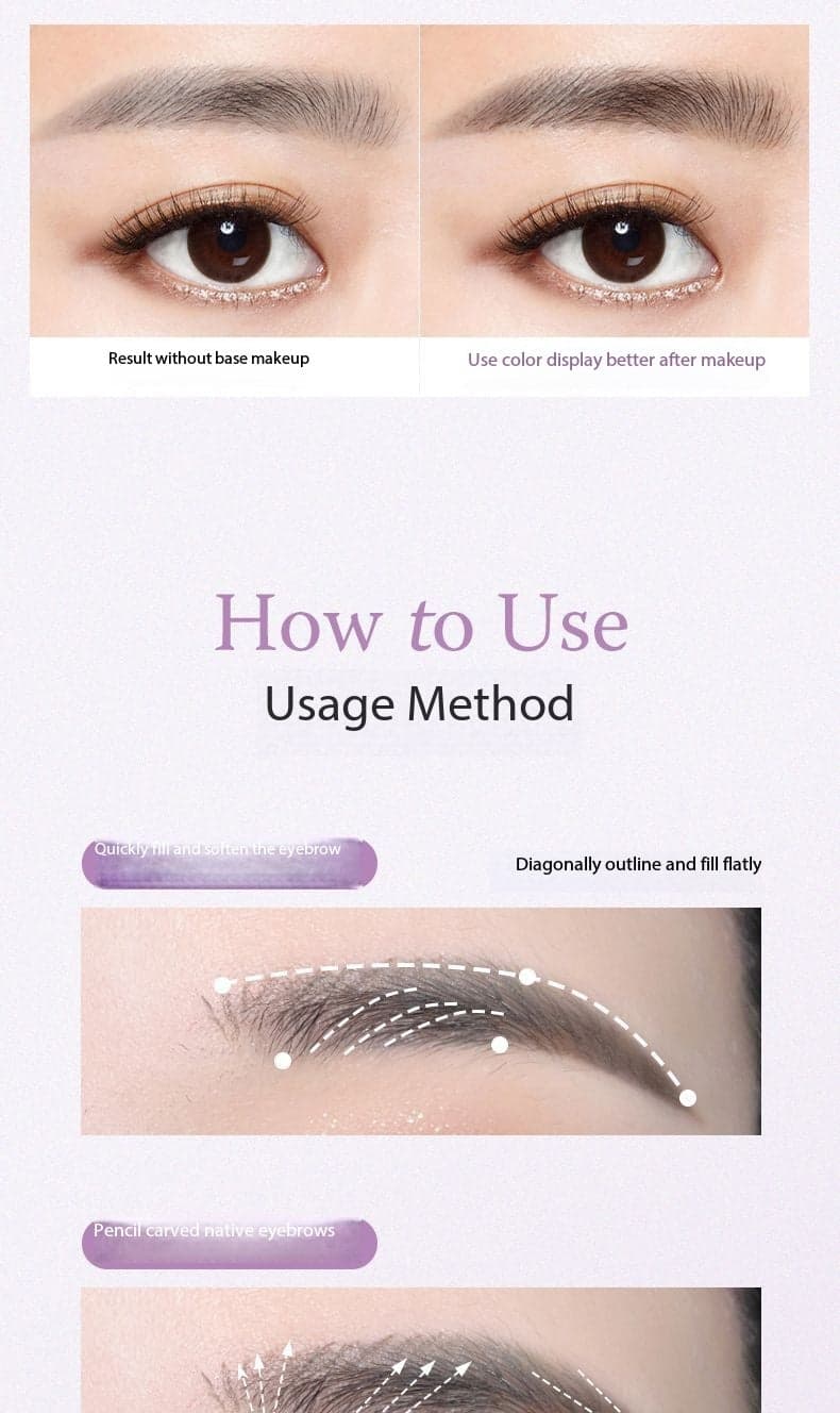 Waterproof Hard Tip Eyebrow Pencil for Natural Hair-Like Brows