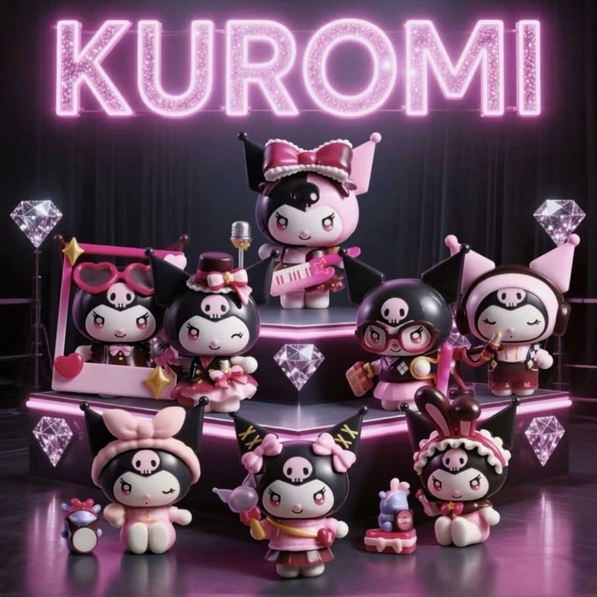 Kuromi Sparkly Idol Series Desktop Figurine Toy