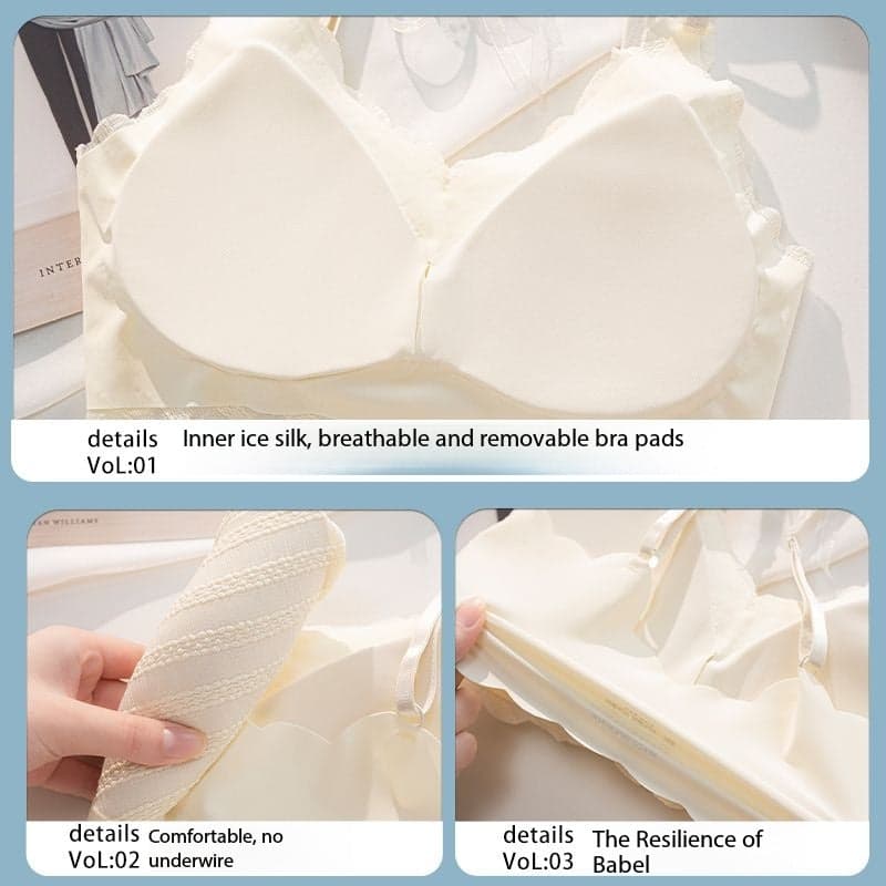 Backless Lace Push-Up Wireless Bra for Small Bust